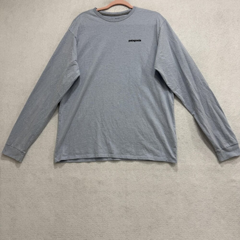 Patagonia Shirt Mens Large Gray Responsibili-Tee P-6 Graphic Long Sleeve Tee